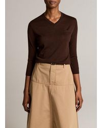 Vince - Cashmere-Silk Pocket V-Neck Sweater - Lyst