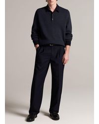 Vince - Louie Relaxed Twill Double-Pleated Trouser - Lyst