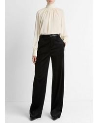 Vince - Italian Velvet High-Waist Wide-Leg Trouser - Lyst