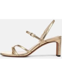 Vince - Marcela Metallic Leather Heeled Sandal - Lyst