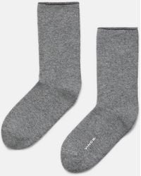 Vince - Cashmere Jersey Short Sock, Grey, Size M/l - Lyst