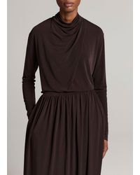 Vince - Draped Cowl Neck Long Sleeve Top - Lyst