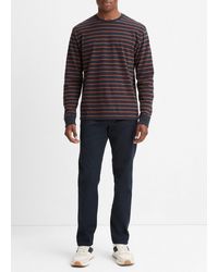 Vince - Stripe Sueded Cotton Jersey Long-sleeve T-shirt, Blue, Size Xxl - Lyst