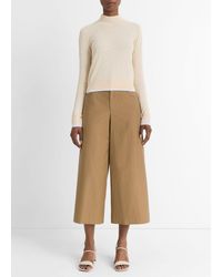 Vince - Italian Cotton-Blend Double-Layer Mock-Neck Sweater - Lyst