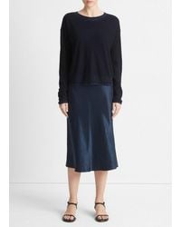 Vince - Double-layer Wool-blend Sweater, Blue, Size Xl - Lyst