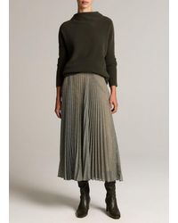 Vince - Sheer Houndstooth Pleated Pull-On Skirt - Lyst
