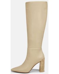Vince - Pilar Leather Knee Boot, Beige, Size 6.5 - Lyst