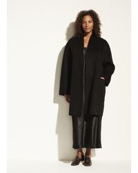 Vince Reversable Collarless Coat - Black