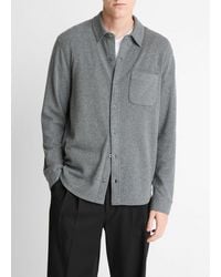 Vince - Knit Cotton-Blend Button-Front Shirt - Lyst