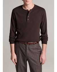 Vince - Ribbed Cotton Henley - Lyst