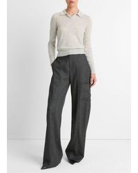 Vince - Wool-Blend Polo Sweater - Lyst