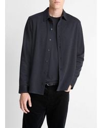 Vince - Herringbone Cotton-Blend Button-Front Shirt - Lyst