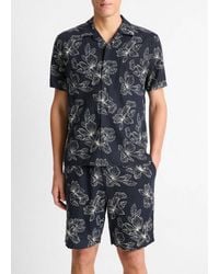 Vince - Line Floral Linen-Blend Cabana Shirt - Lyst