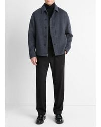 Vince - Houndstooth Wool-Blend Zip-Button Deck Jacket - Lyst