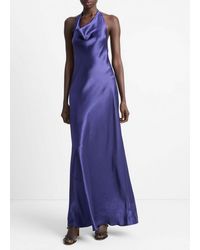 Vince - Satin Cowl-Neck Maxi Dress - Lyst