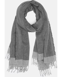 Vince - Border-Stripe Cotton Scarf - Lyst