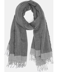 Vince - Border-Stripe Cotton Scarf - Lyst