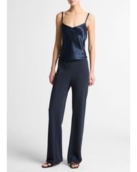 Vince - Colette High-Rise Cotton & Linen-Blend Bias Pant - Lyst