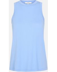 Vince - Pima Cotton-Blend High-Neck Tank - Lyst