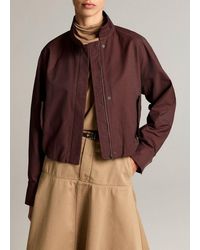 Vince - Cotton-Blend Funnel-Neck Jacket - Lyst