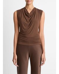 Vince - Jersey Draped Cowl-Neck Top - Lyst
