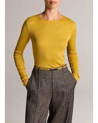 Vince - Ribbed Pima Cotton Long-Sleeve T-Shirt - Lyst