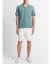 Vince - Cotton Piqué Cabana Shirt, Mirage Teal, Size M - Lyst