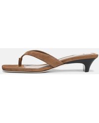 Vince - San Juan Suede Heeled Thong Sandal - Lyst