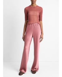 Vince - Colette High-Rise Fluid Satin Bias Pant - Lyst