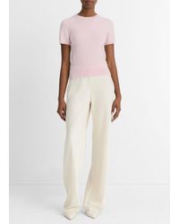 Vince - Wool & Cashmere-Blend Short-Sleeve Sweater - Lyst