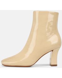 Vince - Charli Patent Leather Ankle Boot, Beige, Size 8.5 - Lyst