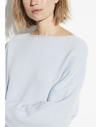 Vince Boiled Cashmere Dolman Boatneck Pullover - Gray