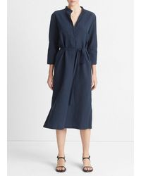 Vince - Band-collar Pullover Dress, Blue, Size Xs - Lyst