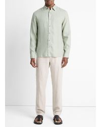 Vince - Linen Long-sleeve Shirt, Dried Cactus, Size L - Lyst