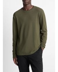 Vince - Micro-Waffle Pima Cotton Double-Collar Long-Sleeve T-Shirt - Lyst