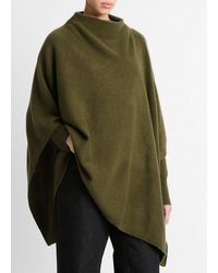 Vince - Merino Wool-Cashmere Funnel-Neck Poncho - Lyst