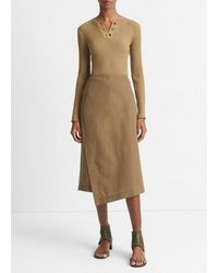 Vince - Utility Asymmetric Paneled Skirt, Brown, Size 16 - Lyst