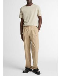 Vince - Louie Relaxed Stretch-Cotton Double-Pleated Trouser - Lyst