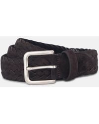 Vince - 35Mm Woven Suede Belt - Lyst