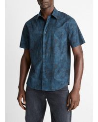 Vince - Dyed Camouflage Cotton Short-Sleeve Button-Front Shirt - Lyst