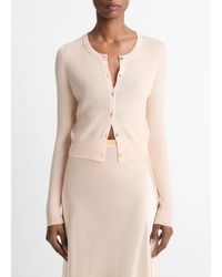 Vince - Ribbed Cashmere-Silk Slim Cardigan - Lyst