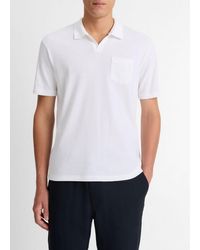 Vince - Cotton-Blend Johnny-Collar Polo Shirt - Lyst