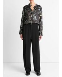 Vince - Silk Satin Draped Blouse - Lyst