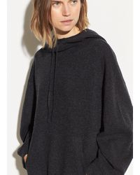 Vince Cashmere Double Layer Hoodie - Black