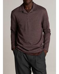 Vince - Blurred Birdseye Cotton-Blend Johnny-Collar Shirt - Lyst