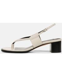 Vince - Alina Leather Heeled Thong Sandal, Moonlight, Size 5.5 - Lyst