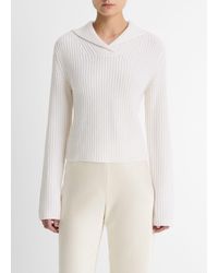 Vince - Ribbed Wool-Cashmere Sailor-Collar Sweater - Lyst