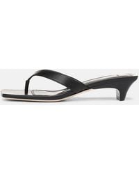 Vince - San Juan Leather Heeled Thong Sandal - Lyst