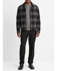 Vince - Plaid Wool-blend Shirt Jacket, Brocatto, Size L - Lyst
