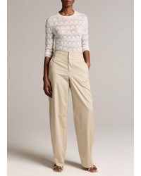 Vince - Cotton High-Rise Elastic-Waist Trouser - Lyst